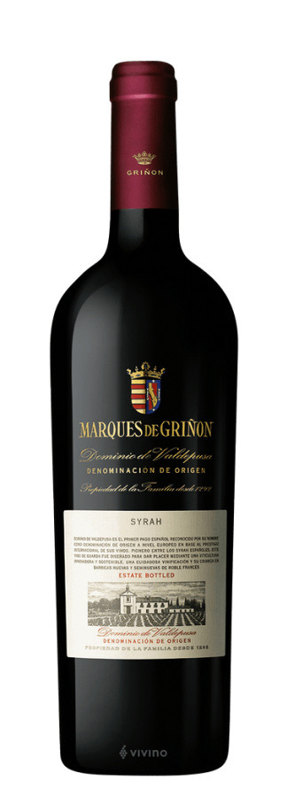Marqués de Griñón Syrah · botella de vino