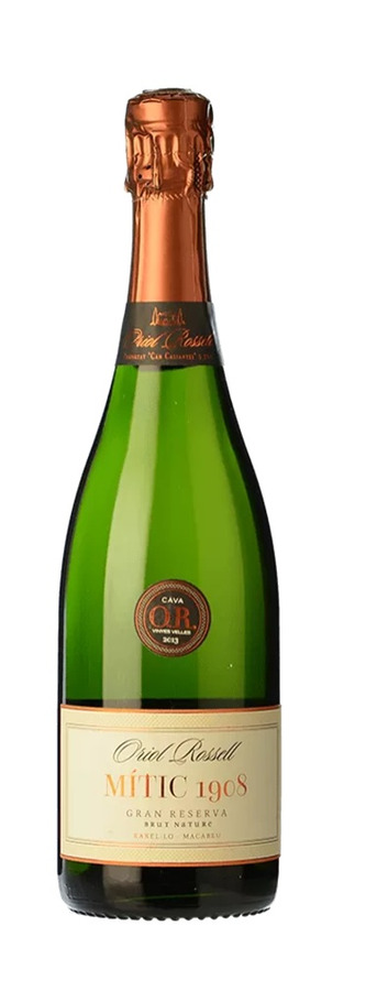 Oriol Rossell Mitic 1908 Gran Rva · botella de vino